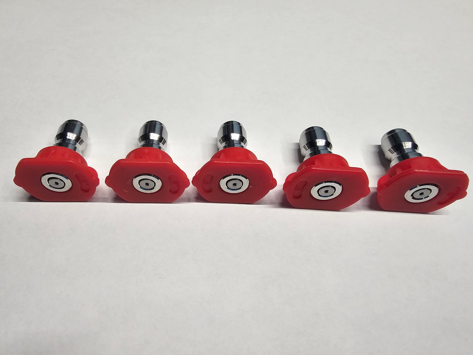 Red Pressure Washing Quick Connect 1/4" Tips 8 GPM 5000 PSI Colored 5 PACK Red