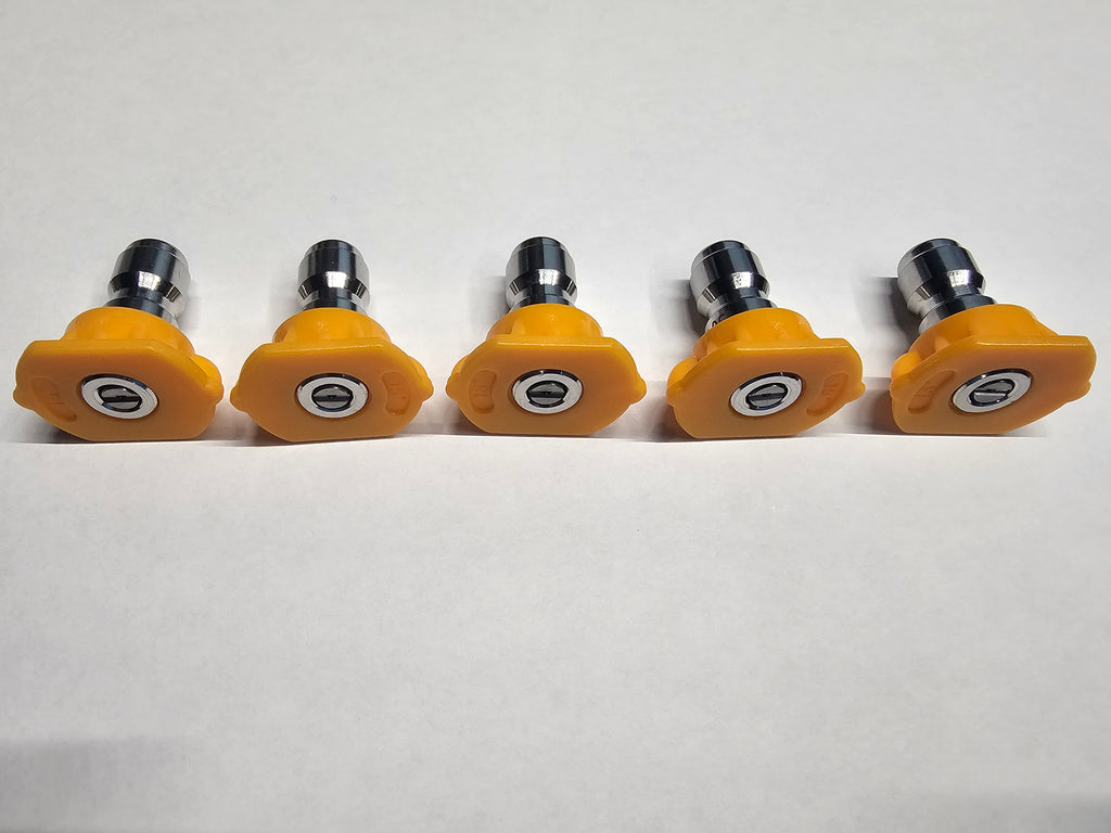 Yellow Pressure Washing Quick Connect 1/4" Tips 8 GPM 5000 PSI 5 PACK