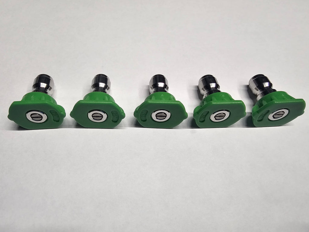 Green Pressure Washing Quick Connect 1/4" Tips 8 GPM 5000 PSI 5 PACK
