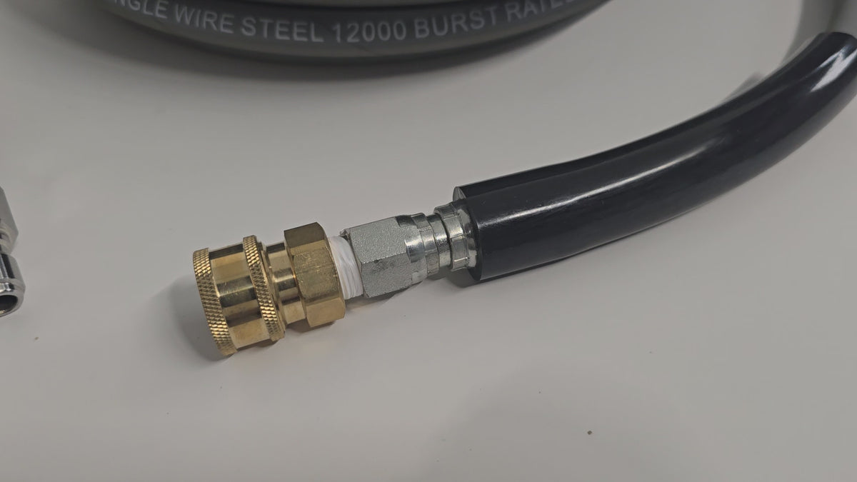 3/8 Non-Marking Pressure Hose with Quick Connects 100 FT