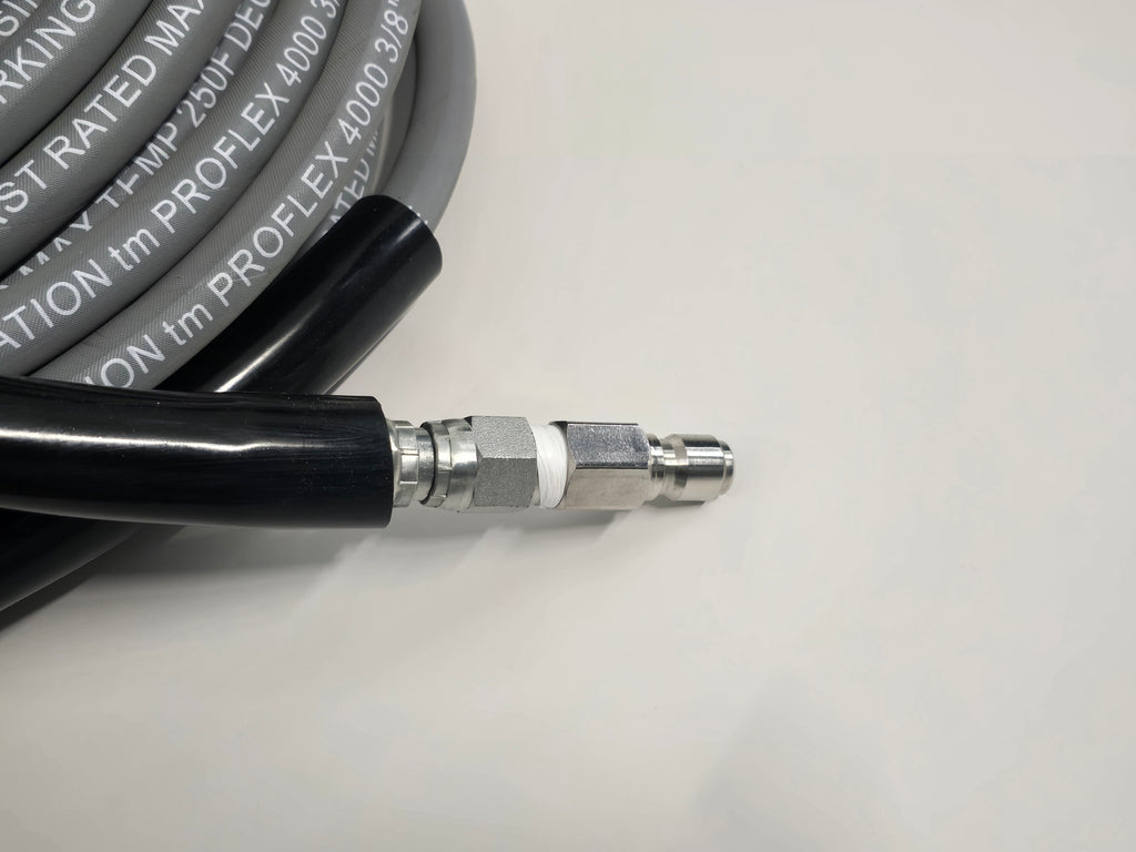 3/8 Non-Marking Pressure Hose with Quick Connects 100 FT