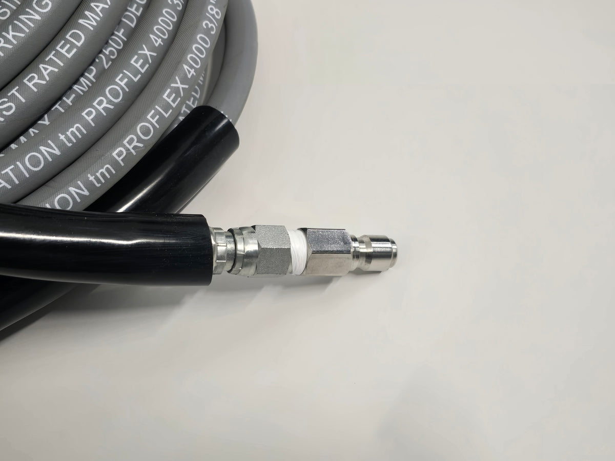 3/8 Non-Marking Pressure Hose with Quick Connects 100 FT