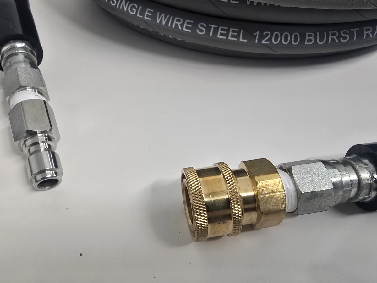 3/8 Non-Marking Pressure Hose with Quick Connects 100 FT
