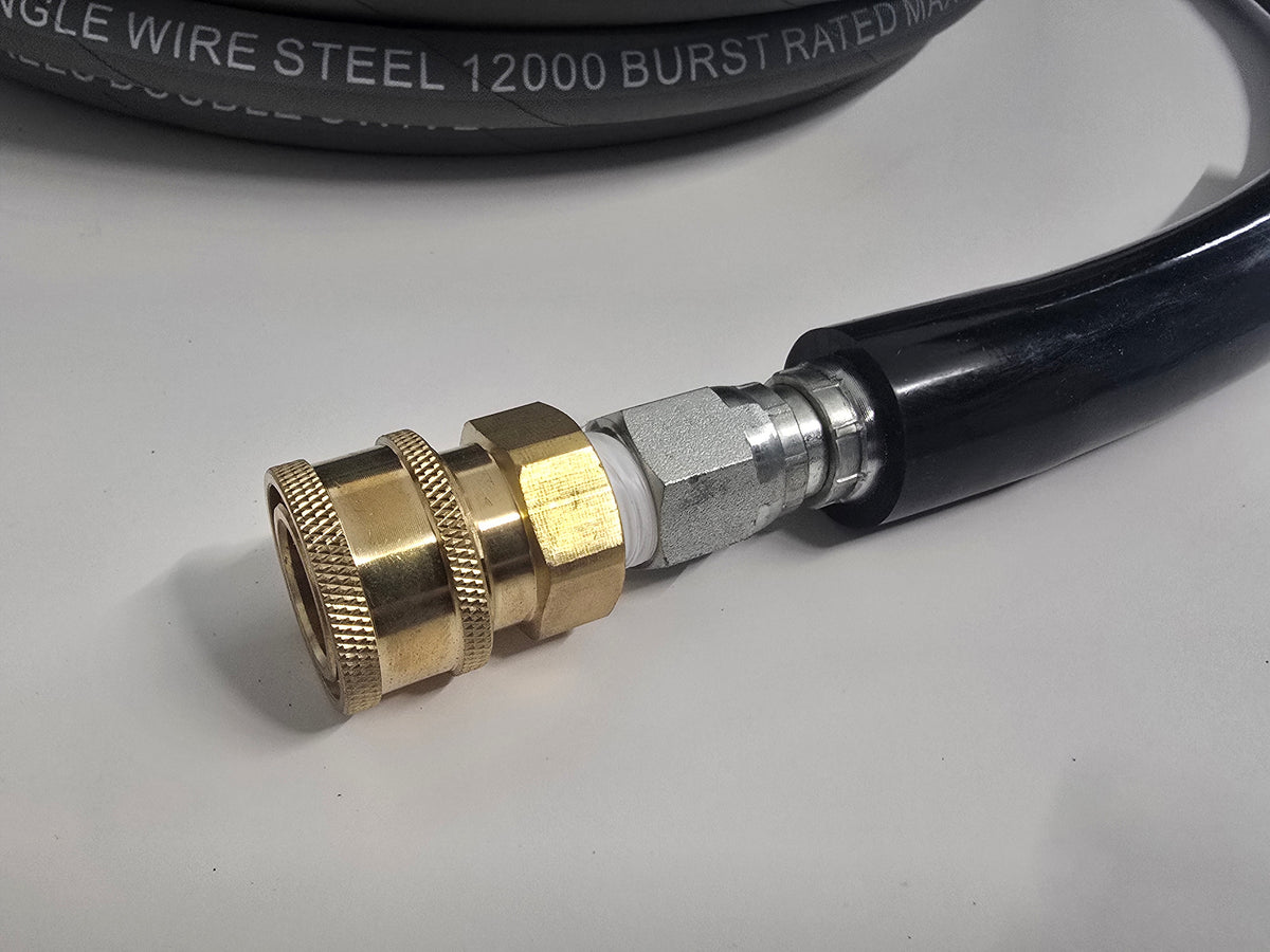 3/8 Non-Marking Pressure Hose with Quick Connects 100 FT