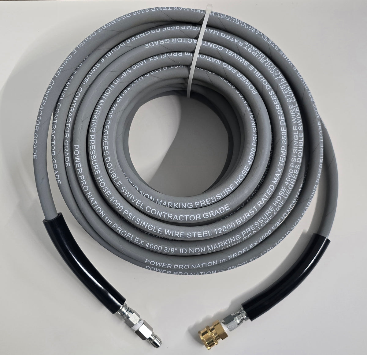 3/8 Non-Marking Pressure Hose with Quick Connects 100 FT
