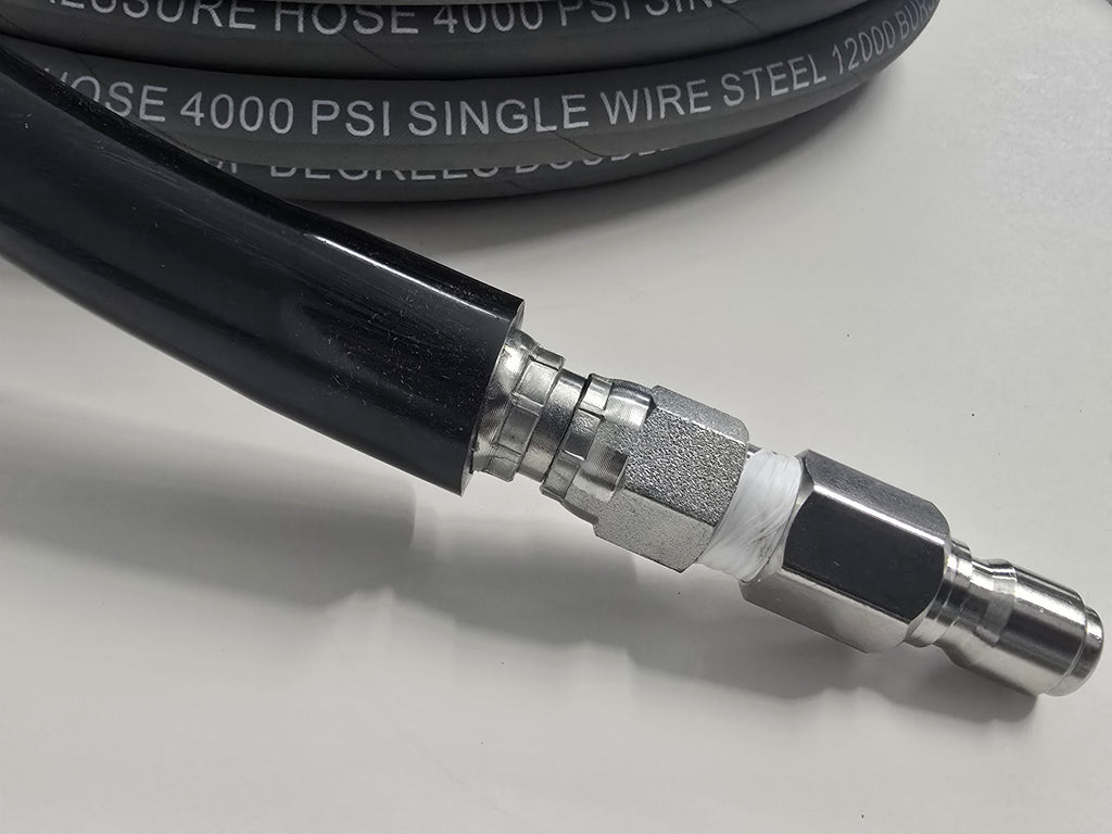 3/8 Non-Marking Pressure Hose with Quick Connects 100 FT